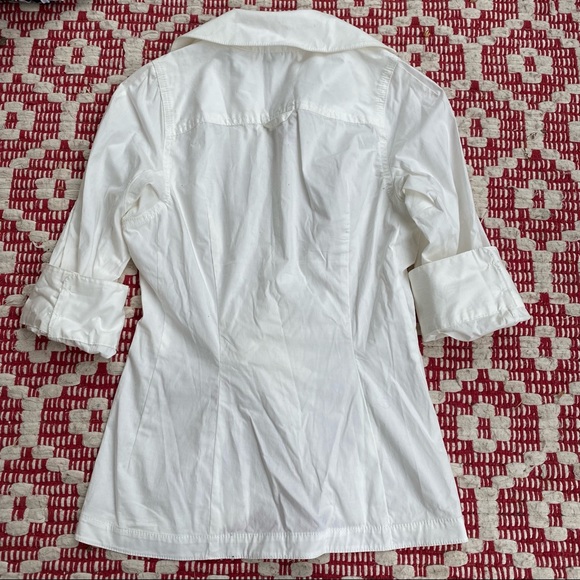 BYRON LARS cream cotton poplin front twist top 4 - Picture 8 of 14